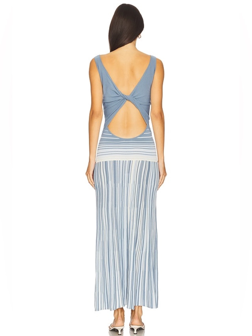 Faithfull the Brand Xyla Maxi Dress Size 6 Blue Combo - Picture 4 of 12